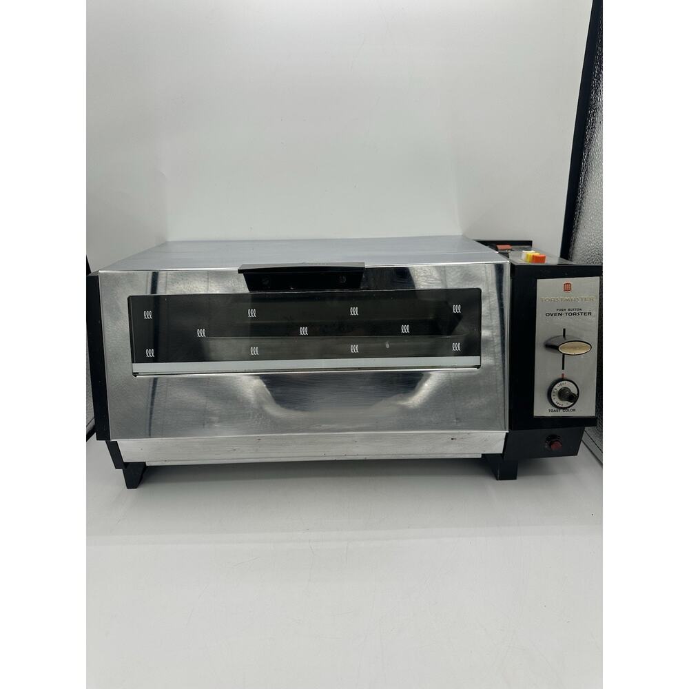 Vtg Toastmaster DeLuxe Tabletop Toaster Oven Chrome Broil & Bake MCM Model 311